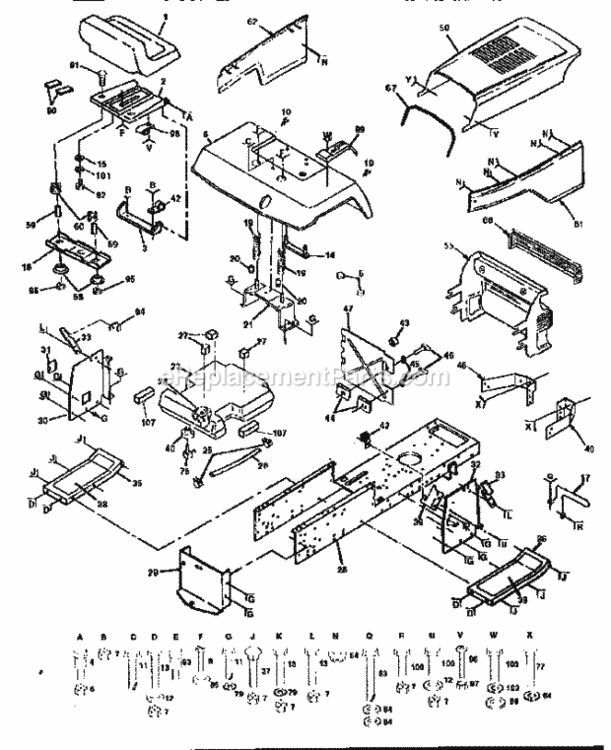 Page B Diagram and Parts List for 917255891  Craftsman Lawn Tractor