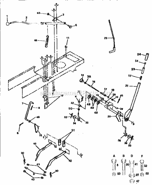 Page E Diagram and Parts List for 917255891  Craftsman Lawn Tractor