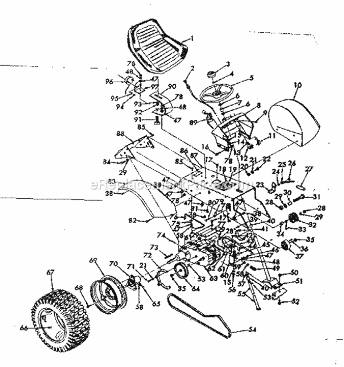Page C Diagram and Parts List for 91725590  Craftsman Lawn Tractor