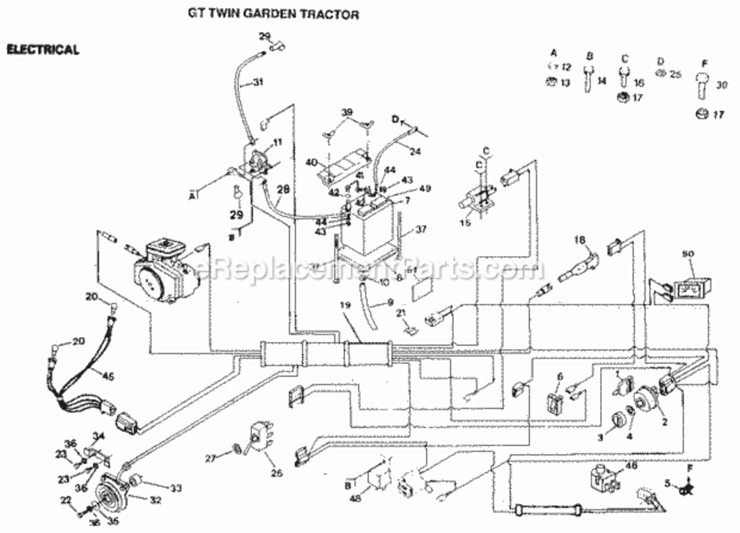 Page A Diagram and Parts List for 9172559101  Craftsman Lawn Tractor