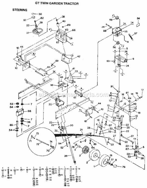 Page D Diagram and Parts List for 9172559101  Craftsman Lawn Tractor