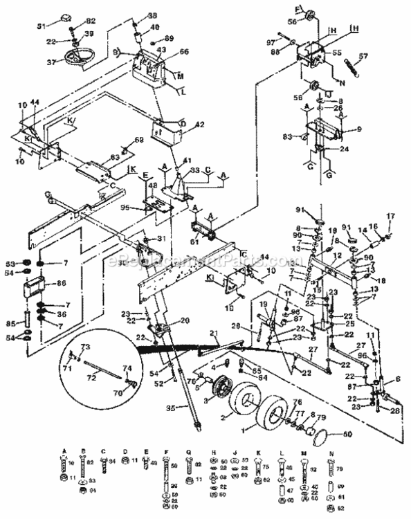 Page D Diagram and Parts List for 9172559103  Craftsman Lawn Tractor