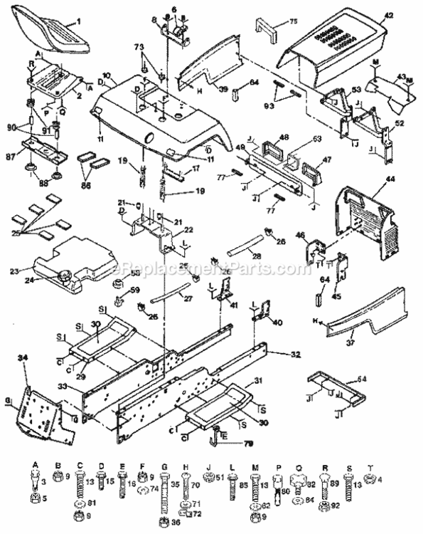 Page B Diagram and Parts List for 9172559105  Craftsman Lawn Tractor