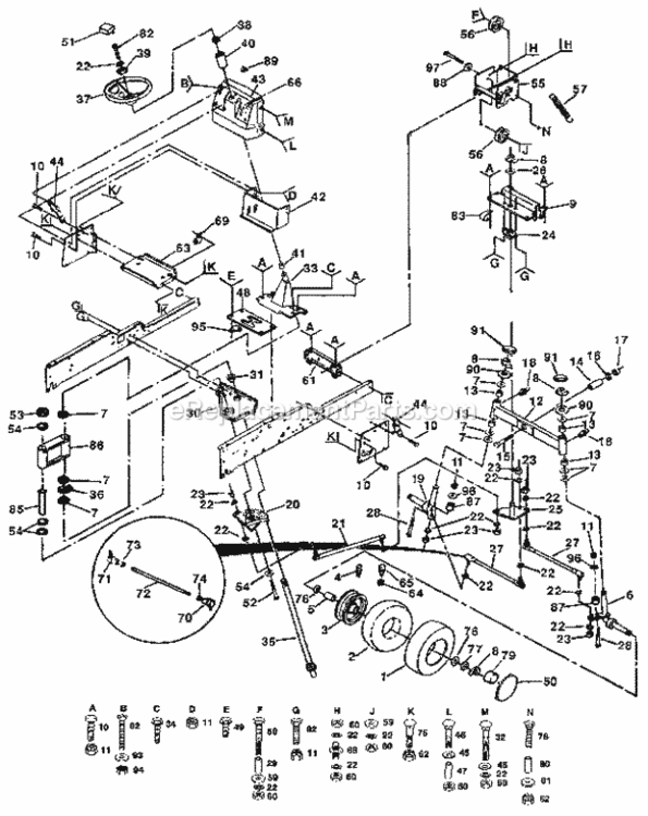 Page D Diagram and Parts List for 9172559105  Craftsman Lawn Tractor