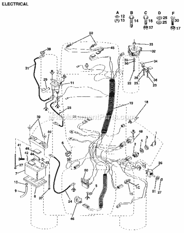 Page C Diagram and Parts List for 9172559106  Craftsman Lawn Tractor