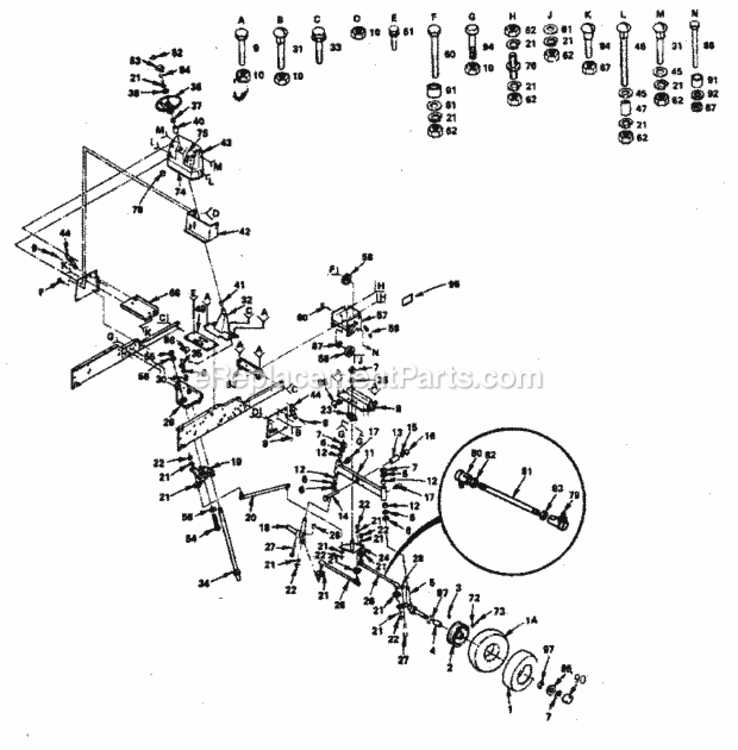 Page D Diagram and Parts List for 917255913  Craftsman Lawn Tractor