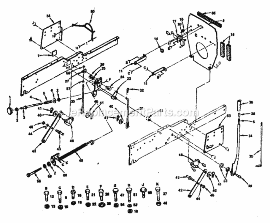 Page E Diagram and Parts List for 917255913  Craftsman Lawn Tractor