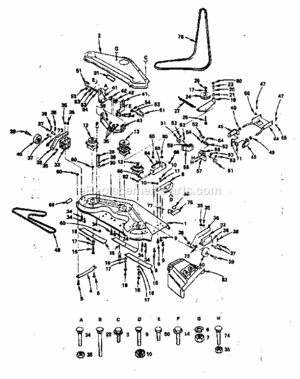 Page F Diagram and Parts List for 917255913  Craftsman Lawn Tractor