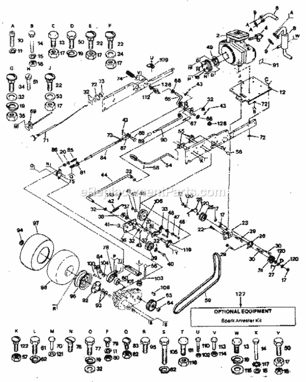 Page C Diagram and Parts List for 917255914  Craftsman Lawn Tractor