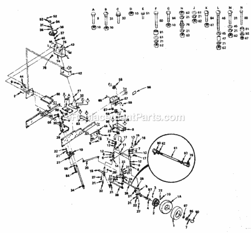 Page D Diagram and Parts List for 917255915  Craftsman Lawn Tractor