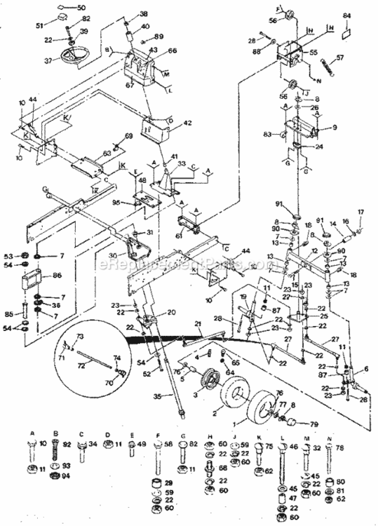 Page D Diagram and Parts List for 917255916  Craftsman Lawn Tractor