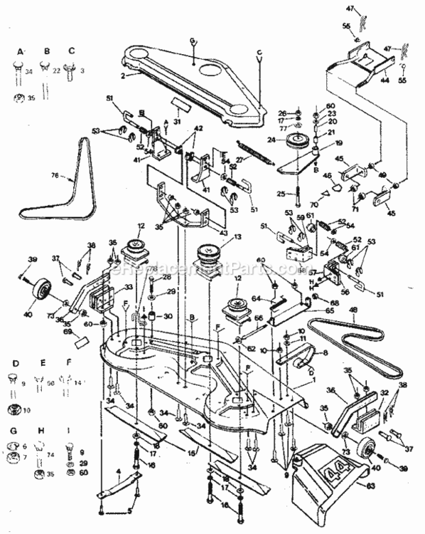Page F Diagram and Parts List for 917255916  Craftsman Lawn Tractor