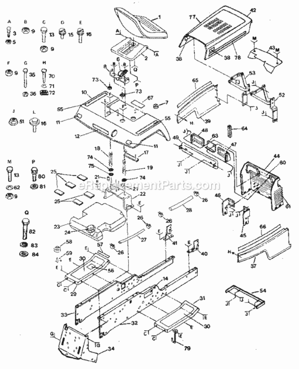 Page B Diagram and Parts List for 917255917  Craftsman Lawn Tractor