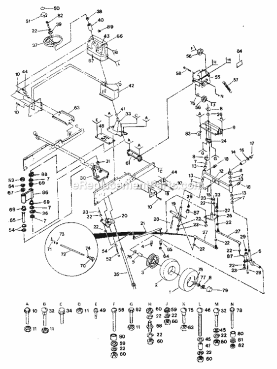 Page D Diagram and Parts List for 917255917  Craftsman Lawn Tractor