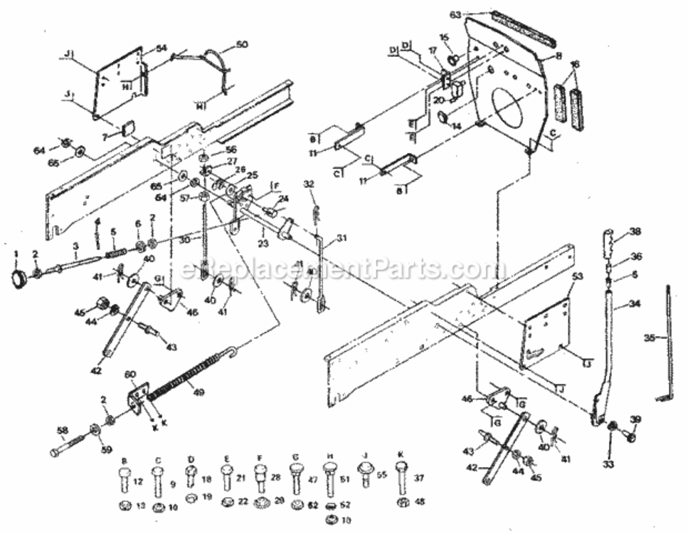 Page E Diagram and Parts List for 917255917  Craftsman Lawn Tractor