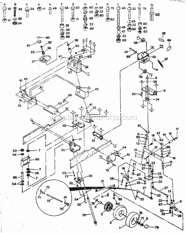 Page D Diagram and Parts List for 917255918  Craftsman Lawn Tractor