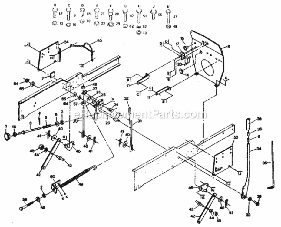 Page E Diagram and Parts List for 917255918  Craftsman Lawn Tractor