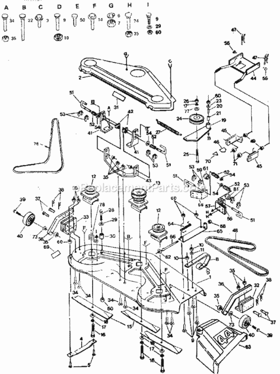 Page F Diagram and Parts List for 917255918  Craftsman Lawn Tractor