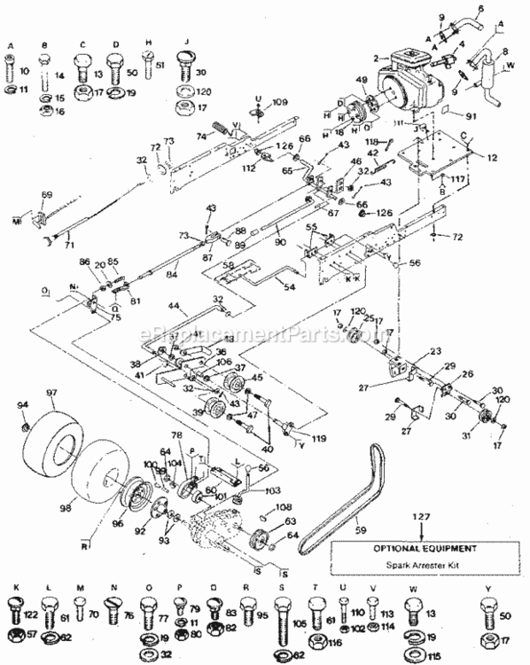 Page C Diagram and Parts List for 917255919  Craftsman Lawn Tractor