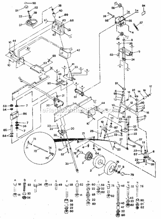 Page D Diagram and Parts List for 917255919  Craftsman Lawn Tractor