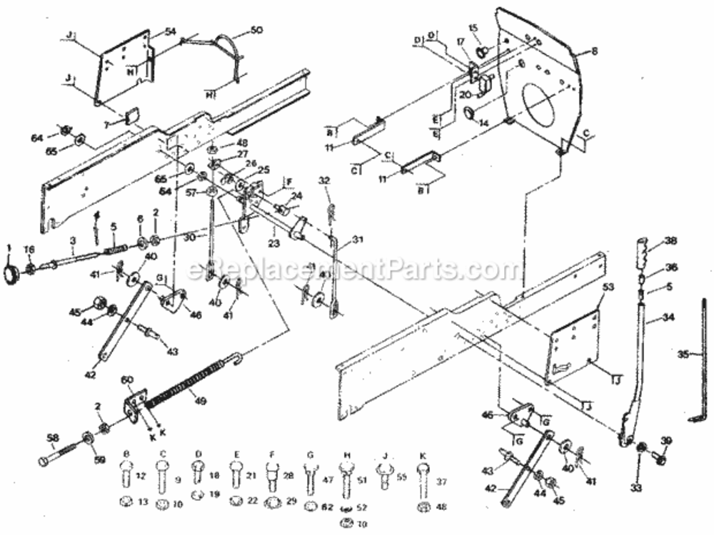 Page E Diagram and Parts List for 917255919  Craftsman Lawn Tractor