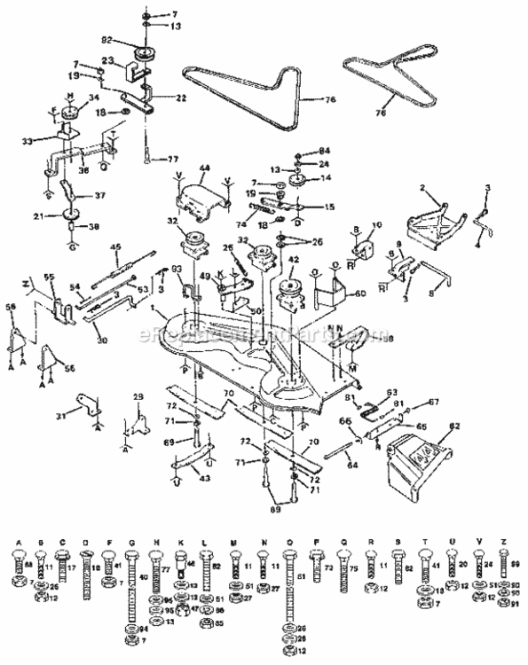 Page F Diagram and Parts List for 917255920  Craftsman Lawn Tractor