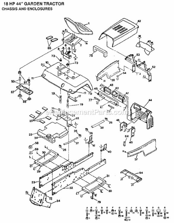 Page C Diagram and Parts List for 917255931  Craftsman Lawn Tractor