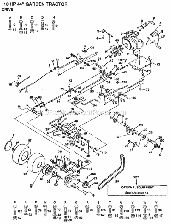 Page B Diagram and Parts List for 917255932  Craftsman Lawn Tractor
