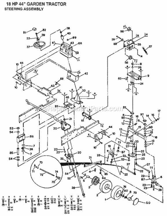 Page D Diagram and Parts List for 917255932  Craftsman Lawn Tractor