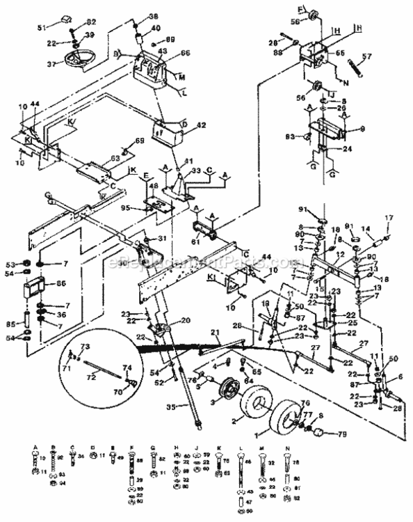 Page D Diagram and Parts List for 917255934  Craftsman Lawn Tractor