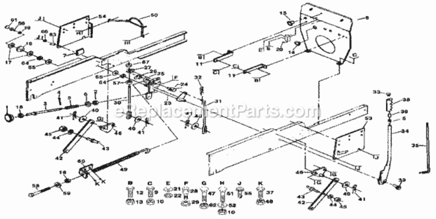 Page E Diagram and Parts List for 917255934  Craftsman Lawn Tractor