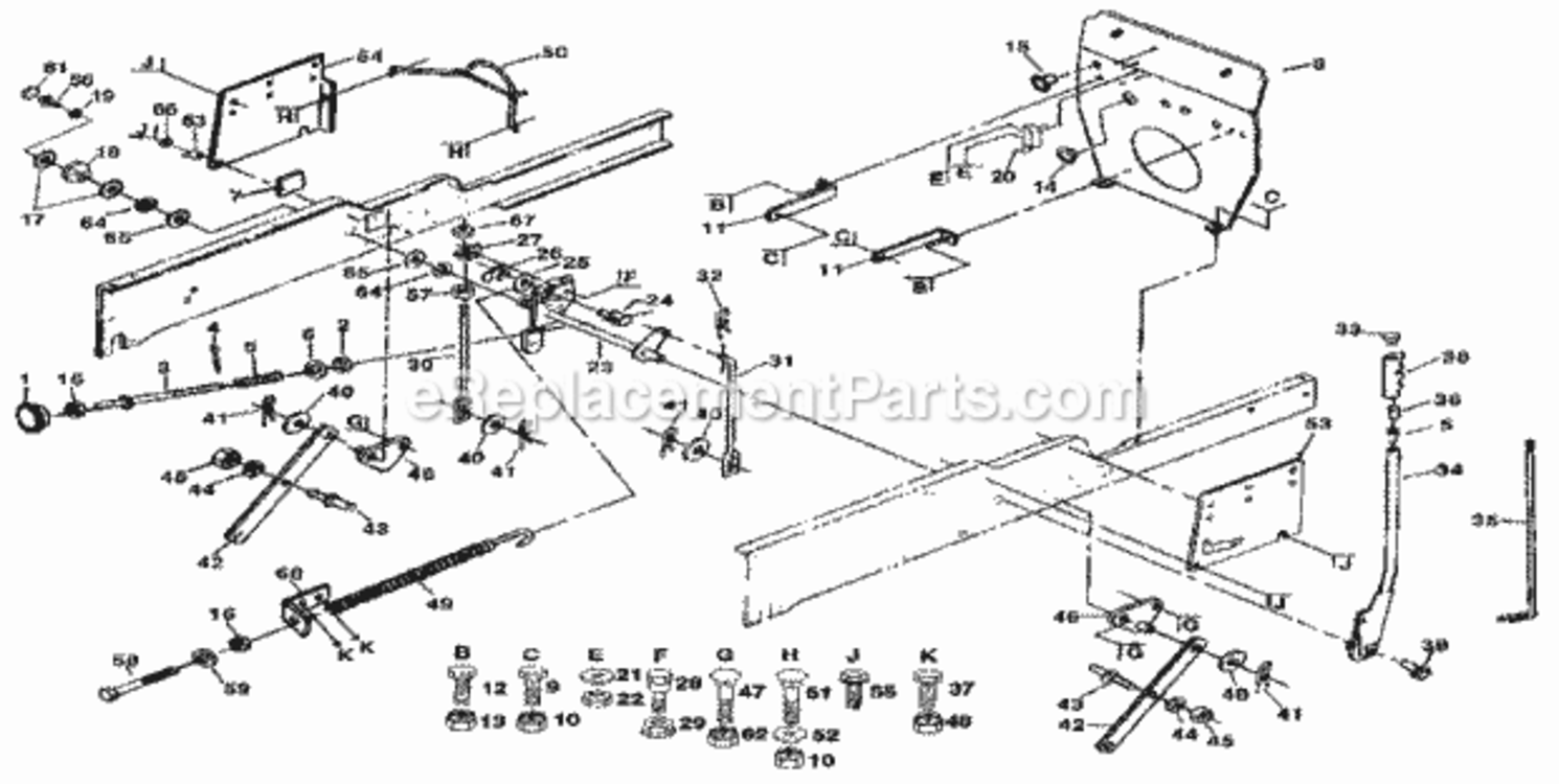 Page E Diagram and Parts List for 917255935  Craftsman Lawn Tractor