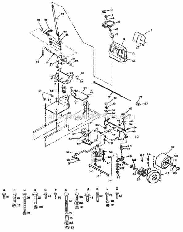 Page D Diagram and Parts List for 917255941  Craftsman Lawn Tractor
