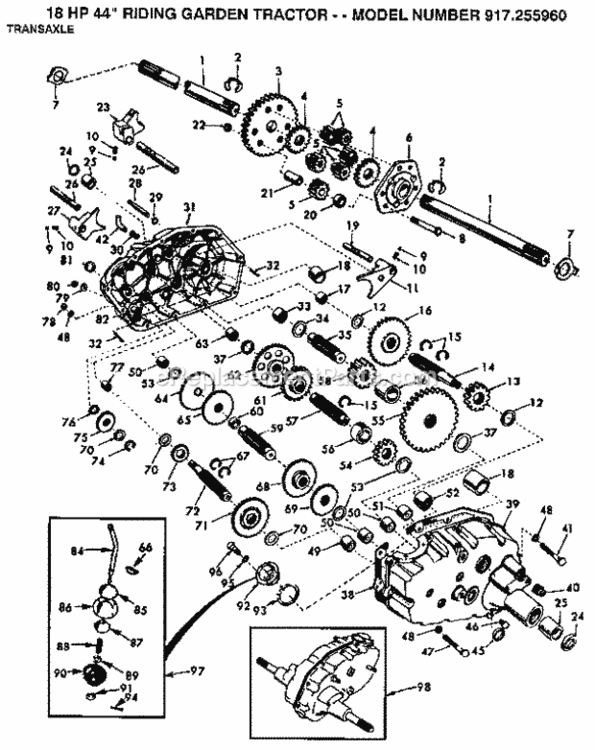 Page G Diagram and Parts List for 917255960  Craftsman Lawn Tractor