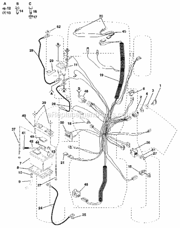 Page C Diagram and Parts List for 917255970  Craftsman Lawn Tractor
