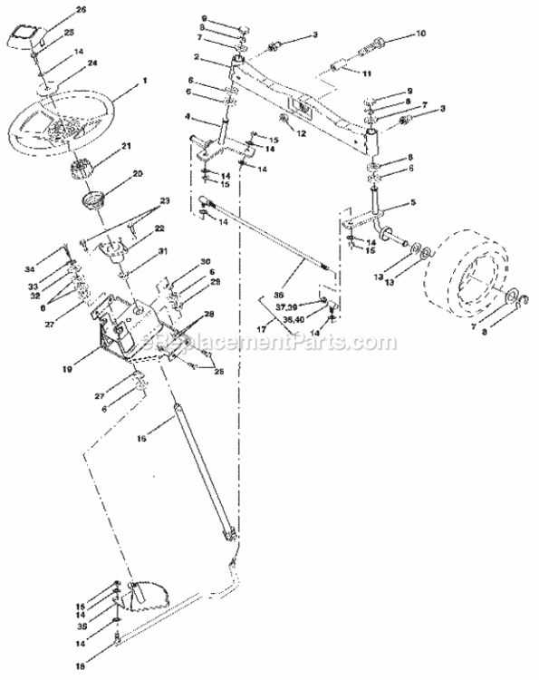 Page F Diagram and Parts List for 917255970  Craftsman Lawn Tractor