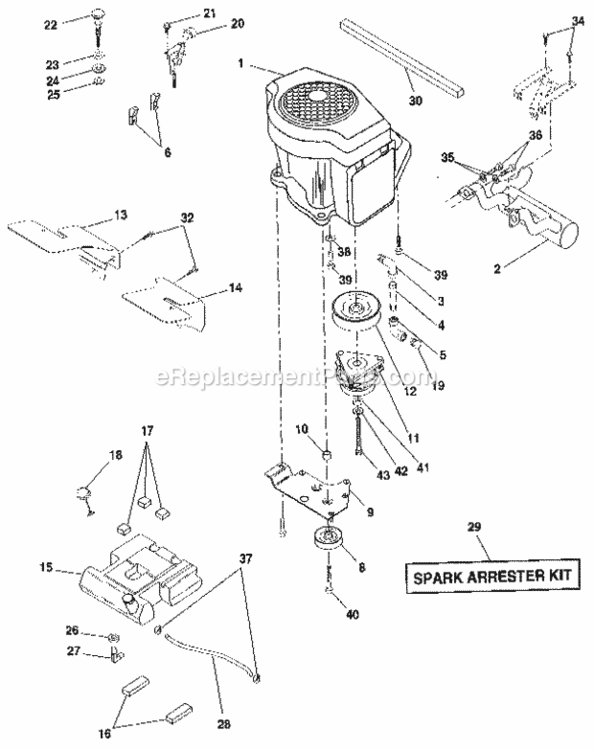 Page G Diagram and Parts List for 917255980  Craftsman Lawn Tractor