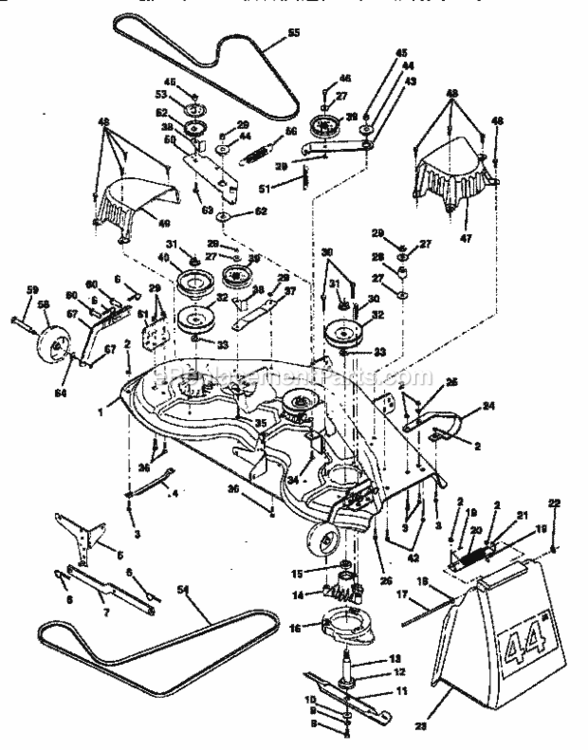 Page J Diagram and Parts List for 917255981  Craftsman Lawn Tractor