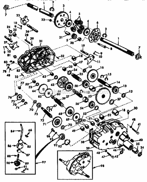 Page K Diagram and Parts List for 917255981  Craftsman Lawn Tractor