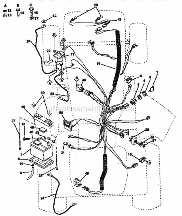 Page C Diagram and Parts List for 917255981  Craftsman Lawn Tractor