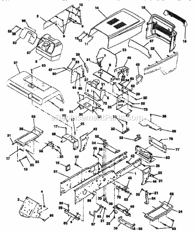 Page D Diagram and Parts List for 917255981  Craftsman Lawn Tractor