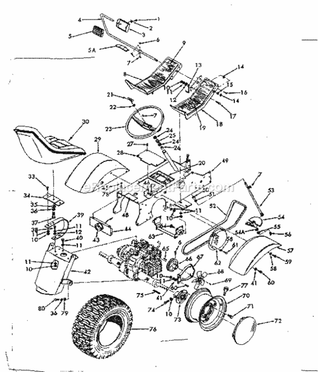 Page B Diagram and Parts List for 91725600  Craftsman Lawn Tractor