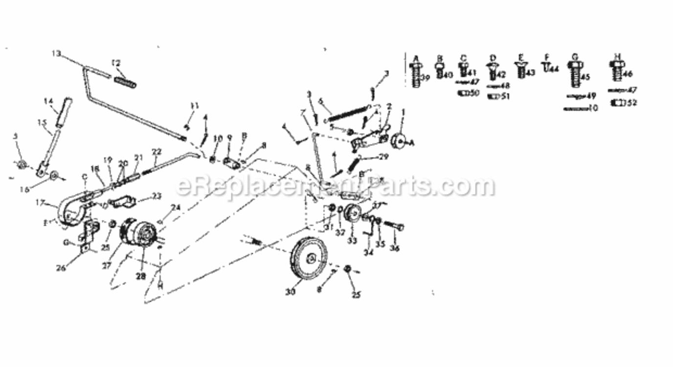 Page C Diagram and Parts List for 91725620  Craftsman Lawn Tractor
