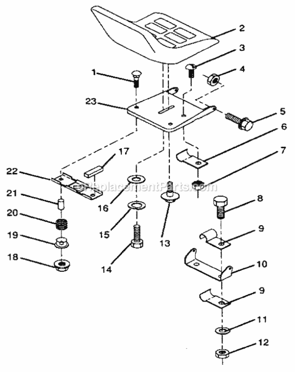 Seat Diagram and Parts List for 917256321  Craftsman Lawn Tractor