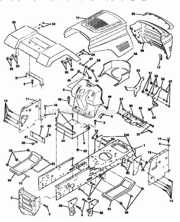 Page B Diagram and Parts List for 917256360  Craftsman Lawn Tractor