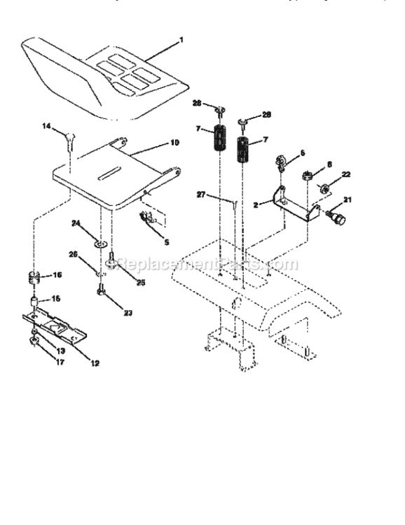 Page E Diagram and Parts List for 917256360  Craftsman Lawn Tractor