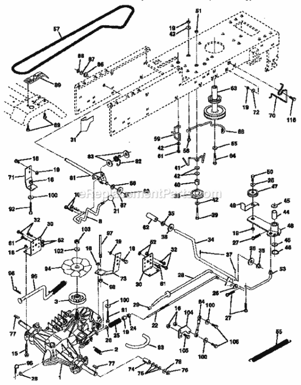 Page C Diagram and Parts List for 917256370  Craftsman Lawn Tractor