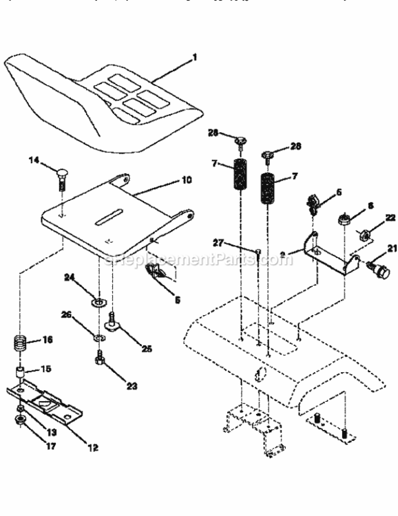 Page E Diagram and Parts List for 917256370  Craftsman Lawn Tractor