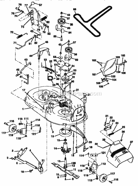 Page H Diagram and Parts List for 917256370  Craftsman Lawn Tractor