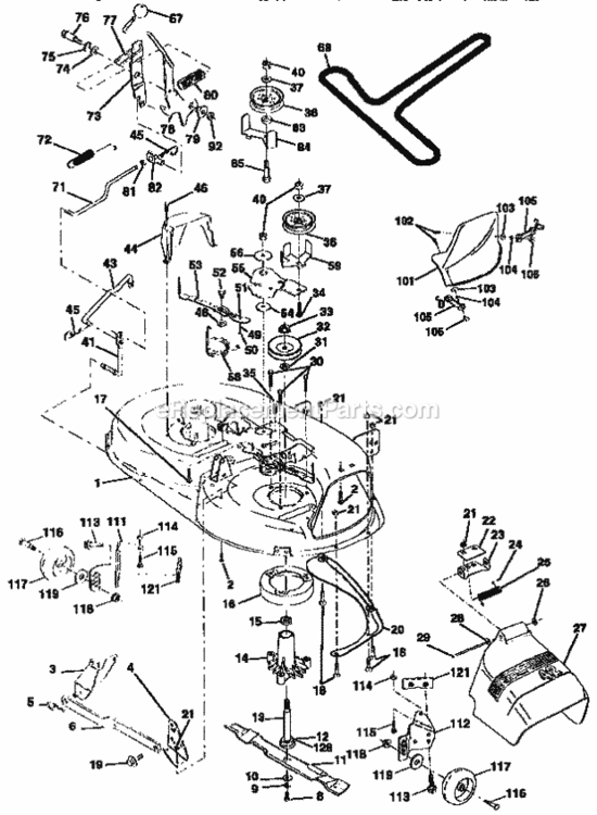 Page J Diagram and Parts List for 917256380  Craftsman Lawn Tractor